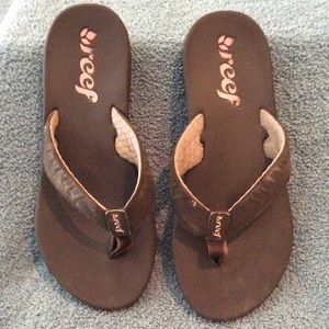 Brown & Pink Reef Flip Flops